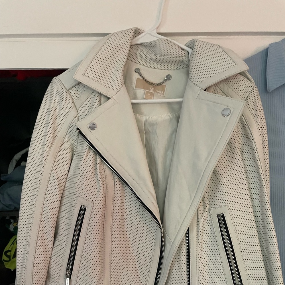 Michael Kors Medium Leather Bomber Jacket